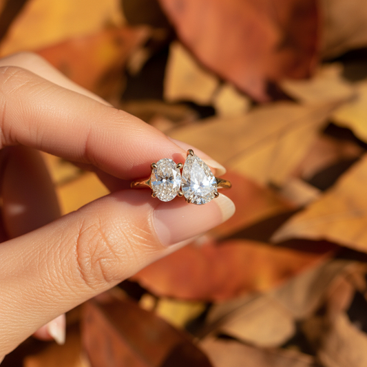 Oval & Pear Lab Grown Diamond Toi et Moi Ring