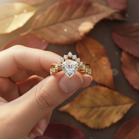 Heart And Round Moissanite Classic Solitaire Ring (Copy)