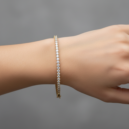 Round Cut Lab Grown Diamond Tennis Bracelet