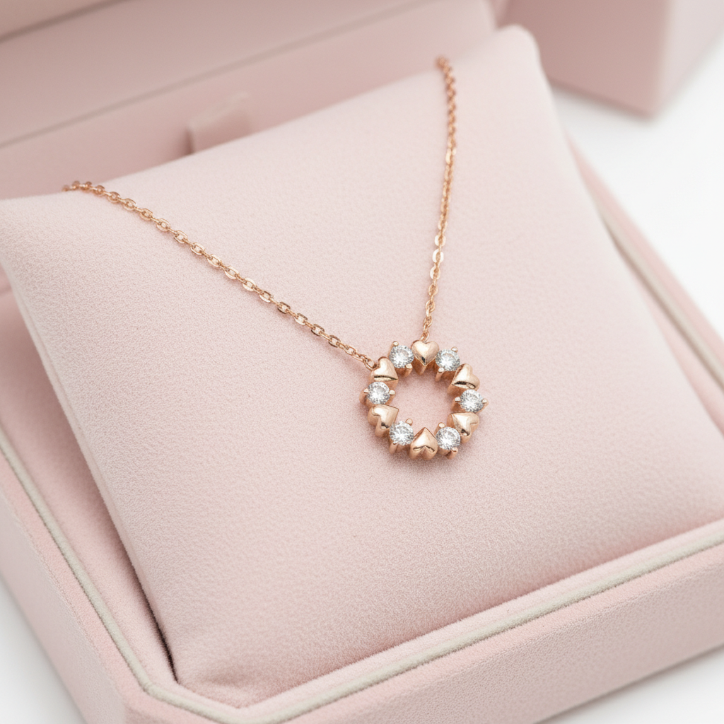 Hearts of Eternity Lab Grown Diamond Circle Pendant