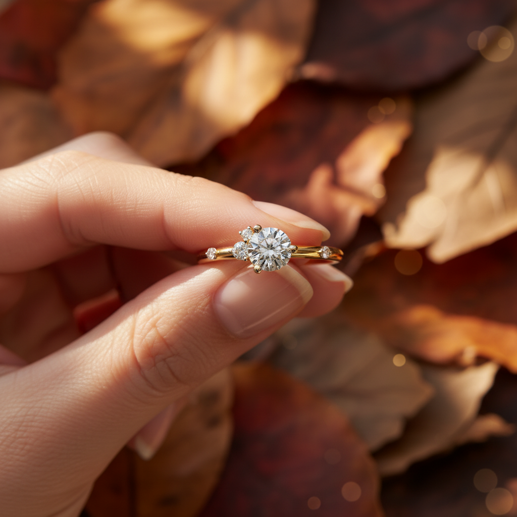 Round Cut Moissanite Diamond VVS Elegance Ring