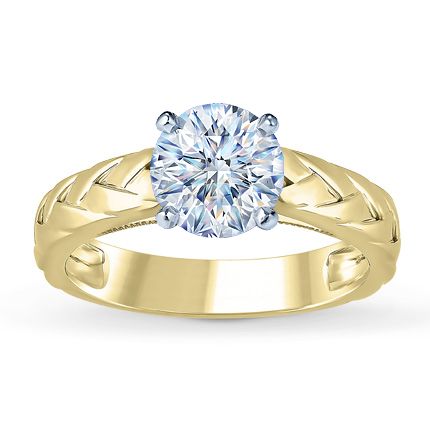 Engagement Ring Braided Setting 18K Yellow Gold