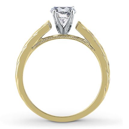 Engagement Ring Braided Setting 18K Yellow Gold