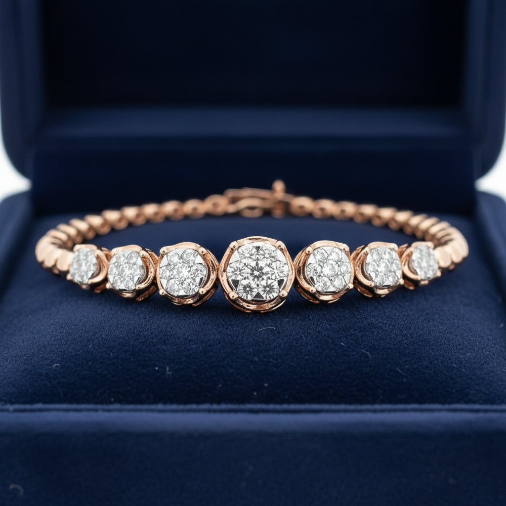 Bezel Set Round Cut Lab Grown Diamond Bracelet