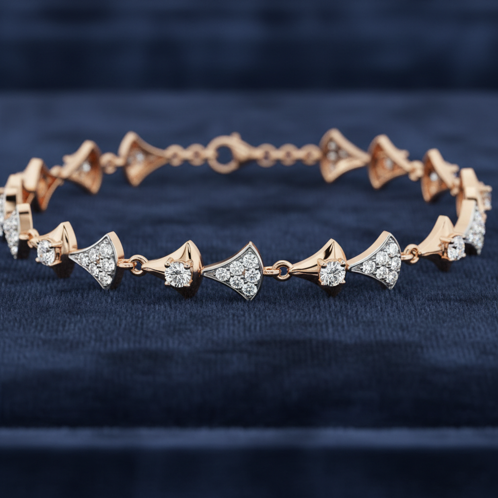 Elegant Bow Motif Moissanite Diamond Bracelet