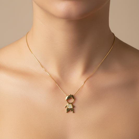 Little Gentleman Lab Grown Diamond Gold Necklace