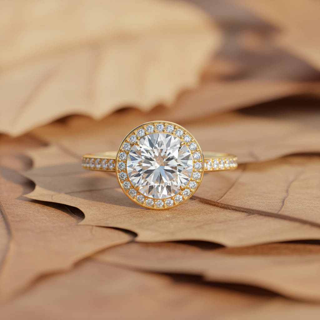 Round Moissanite Diamond Channel Set Wedding Ring