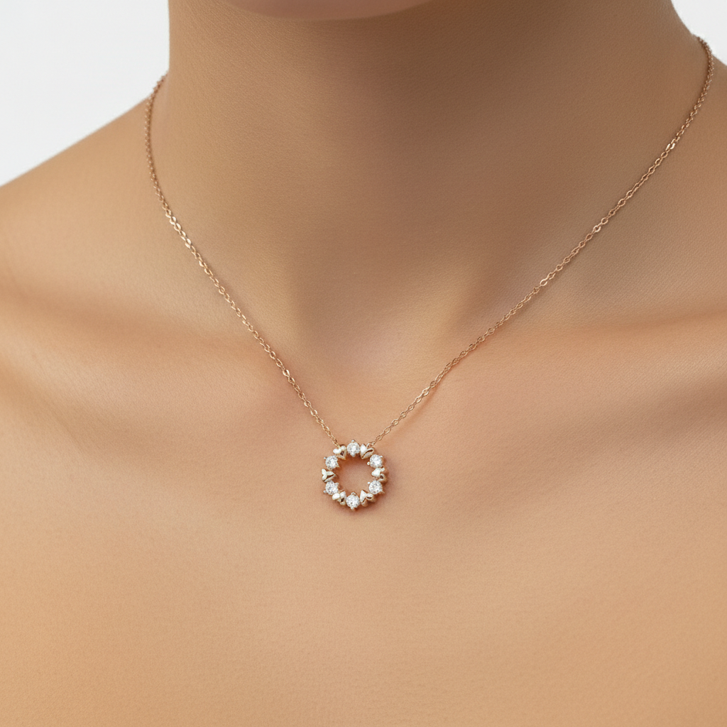 Hearts of Eternity Lab Grown Diamond Circle Pendant