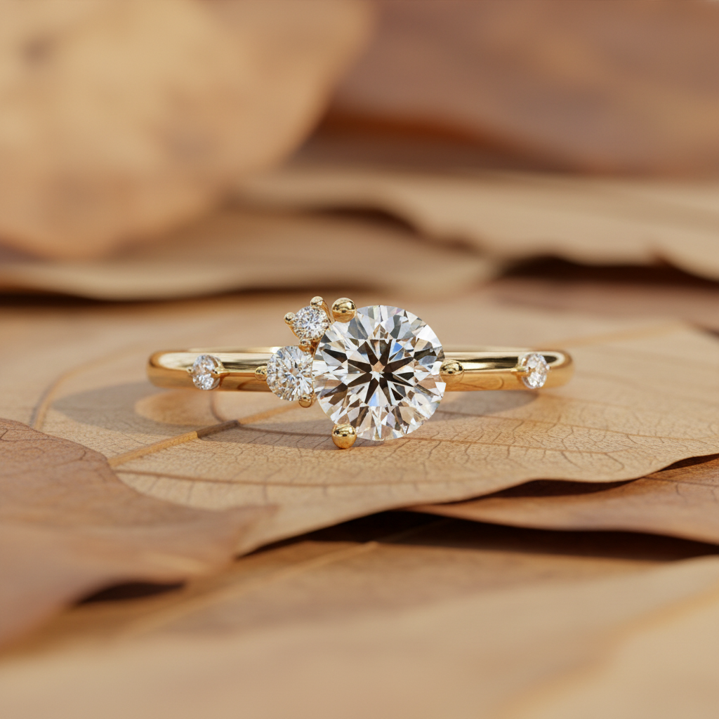 Round Cut Moissanite Diamond VVS Elegance Ring