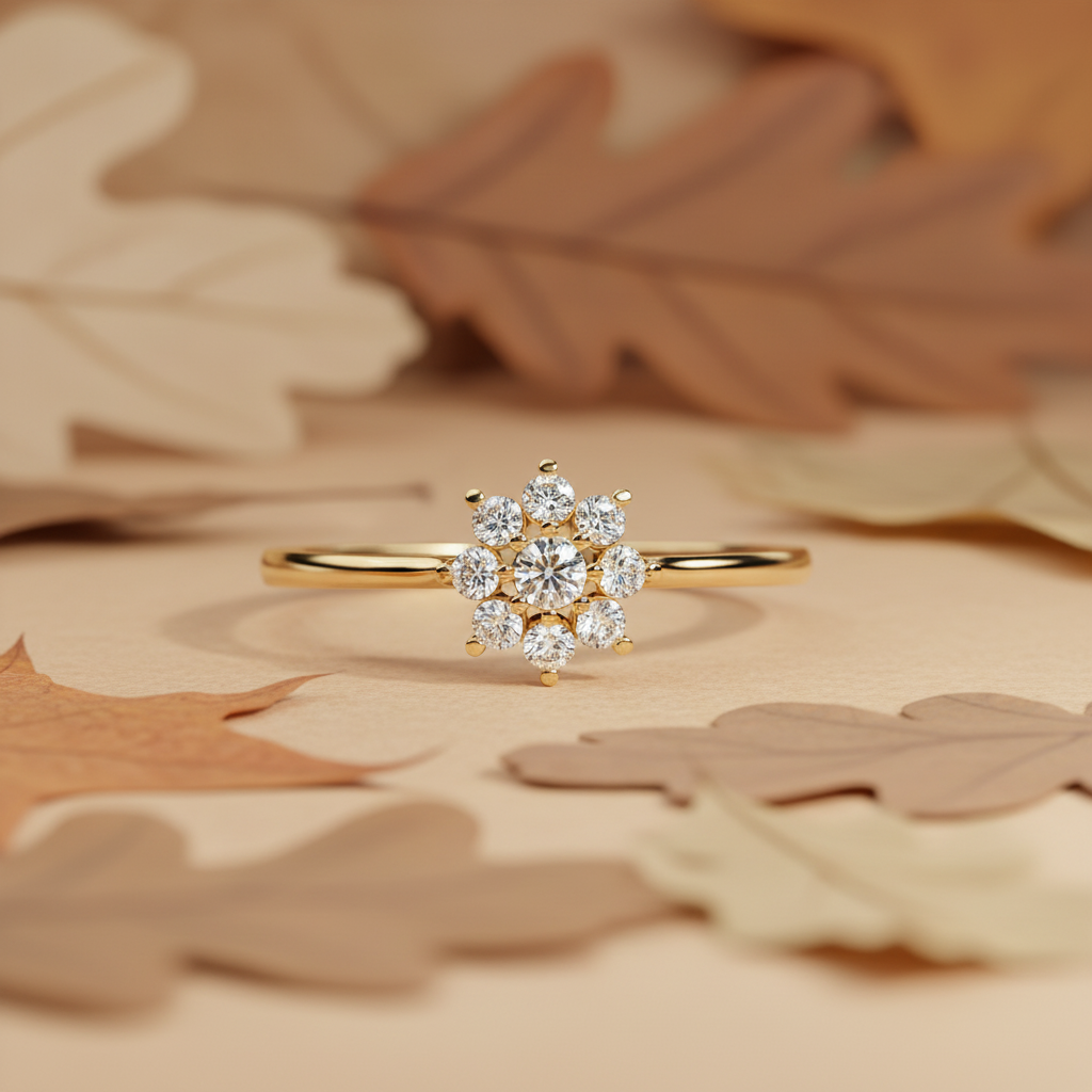 Elegant Round Cut Moissanite Diamond Ring