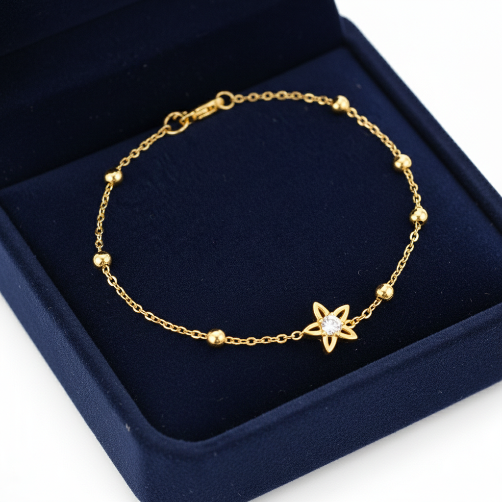 Minimalist Star Moissanite Diamond Chain Bracelet