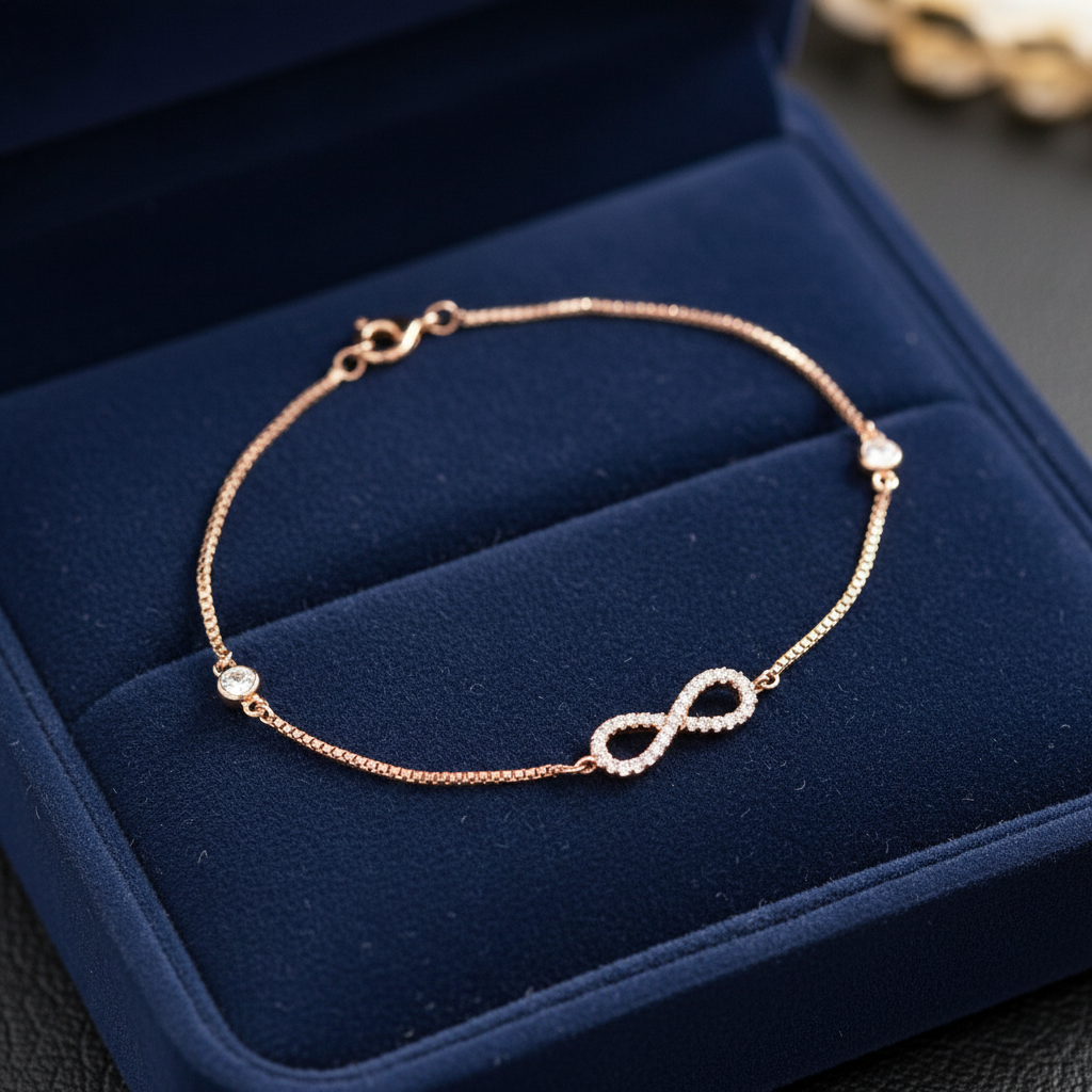 Delicate Infinity Lab Grown Diamond Chain Bracelet