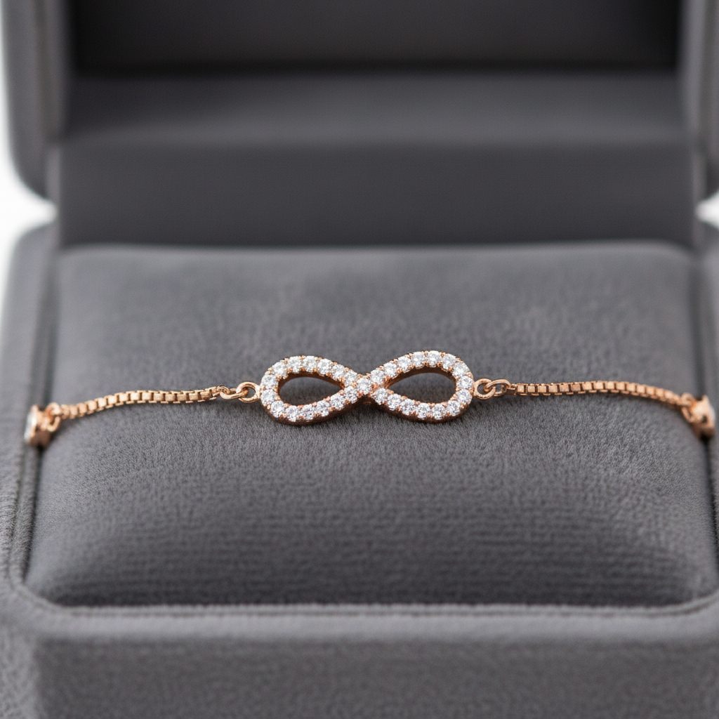 Infinity Moissanite Diamond Chain Bracelet for Women