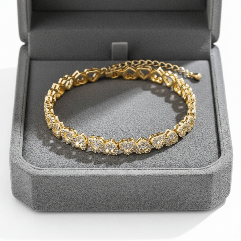Eternal Heart Lab Grown Diamond Bracelet in Yellow Gold