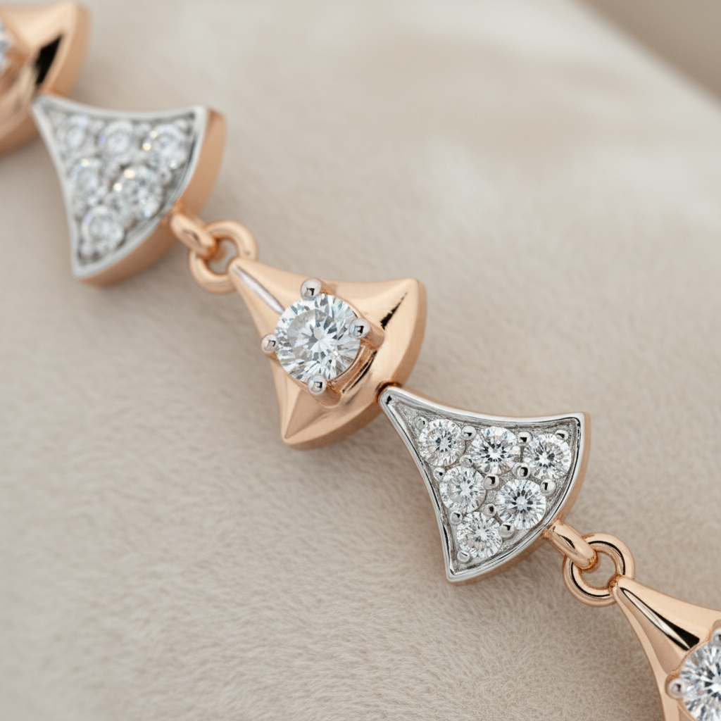 Elegant Bow Motif Moissanite Diamond Bracelet