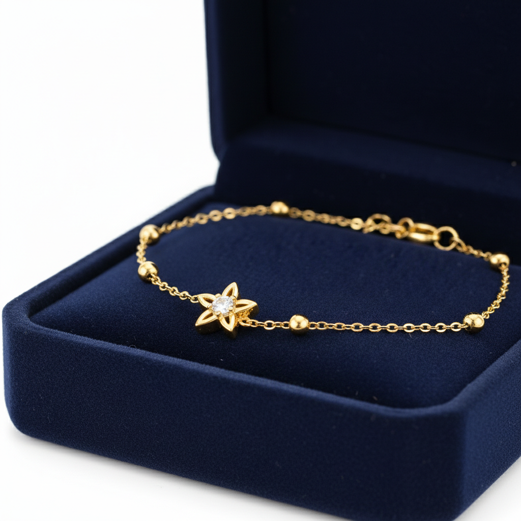Minimalist Star Lab Grown Diamond Chain Bracelet