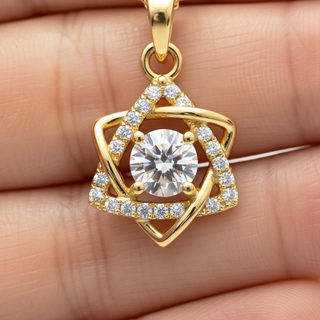 TriAura Halo Round Cut Lab Grown Diamond Pendant