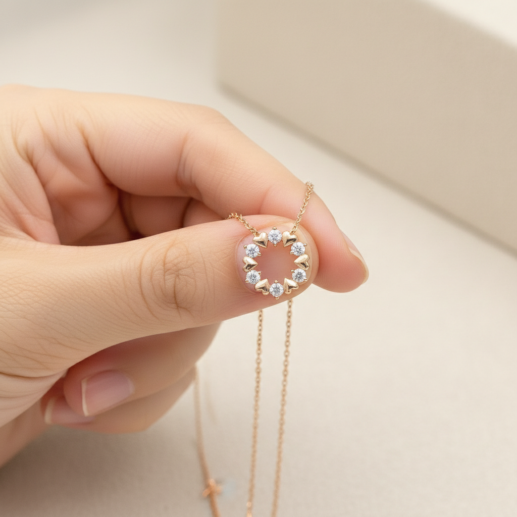 Hearts of Eternity Lab Grown Diamond Circle Pendant