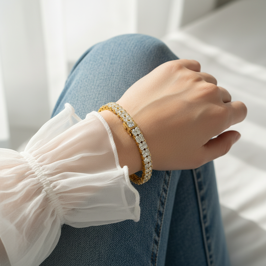 Luxury Floral Lab Grown Diamond Tennis Bracelet