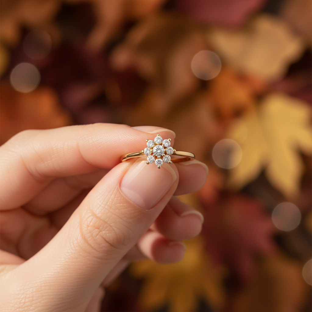 Elegant Round Cut Moissanite Diamond Ring