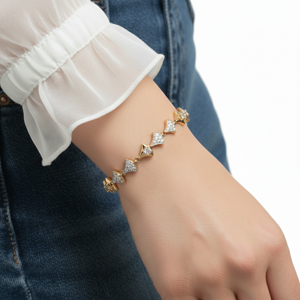 Elegant Bow Motif Lab Grown Diamond Bracelet
