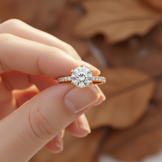 Round Cut Lab Grown Diamond Halo Engagement Ring (Copy)