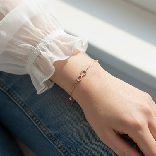 Infinity Moissanite Diamond Chain Bracelet for Women