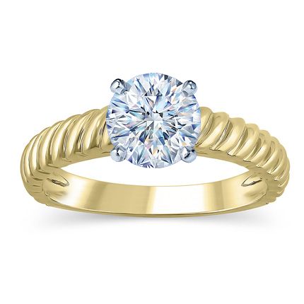 Twist Engagement Ring Setting 18K Yellow Gold