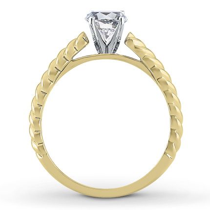 Twist Engagement Ring Setting 18K Yellow Gold