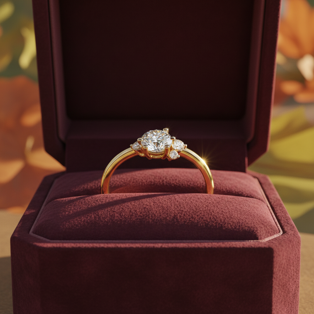 Round Cut Moissanite Diamond VVS Elegance Ring