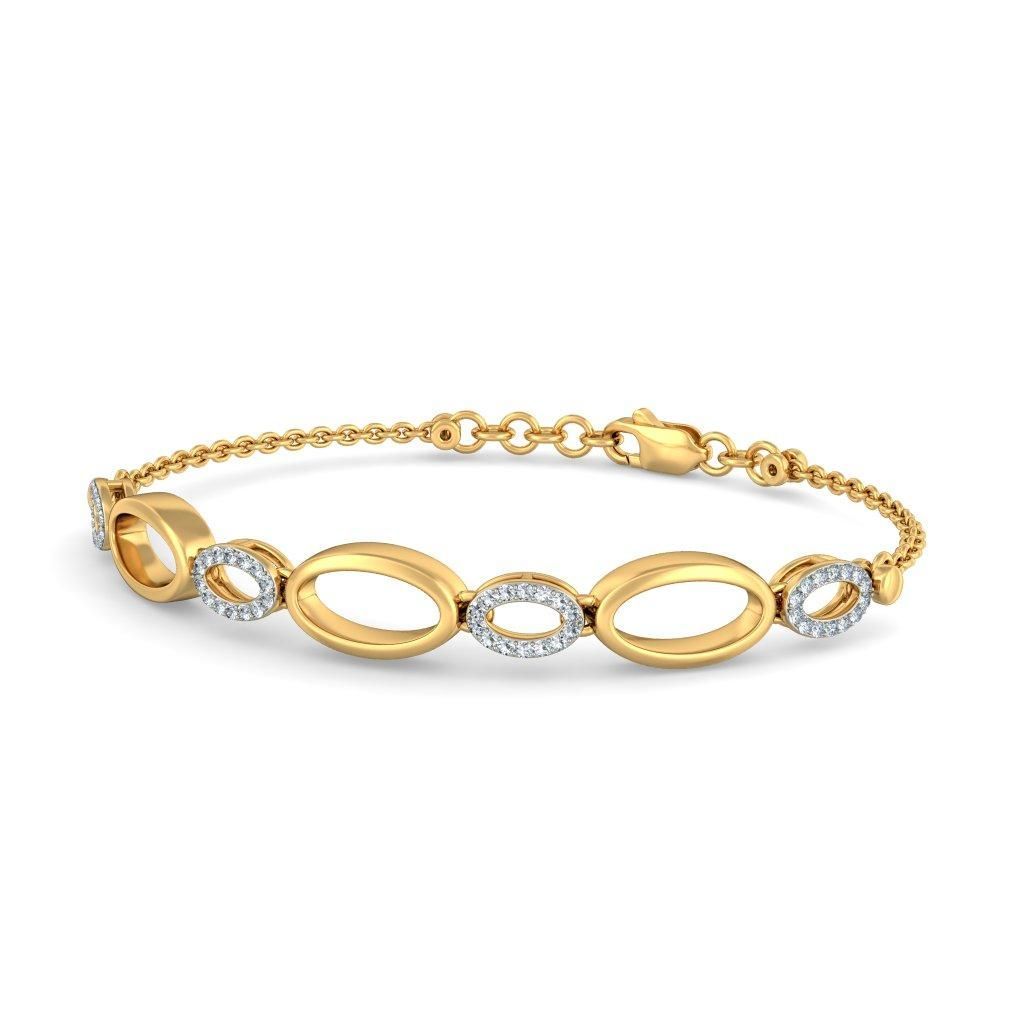 Elegant Oval Motif Round Cut Lab Grown Diamond Bracelet
