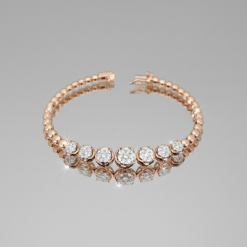 Bezel Set Round Cut Moissanite Diamond Bracelet