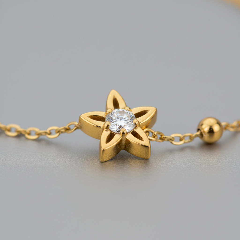 Minimalist Star Lab Grown Diamond Chain Bracelet