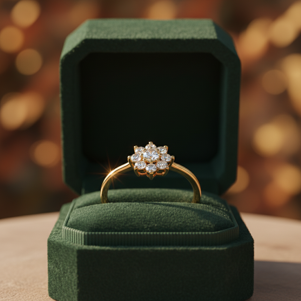 Elegant Round Cut Moissanite Diamond Ring