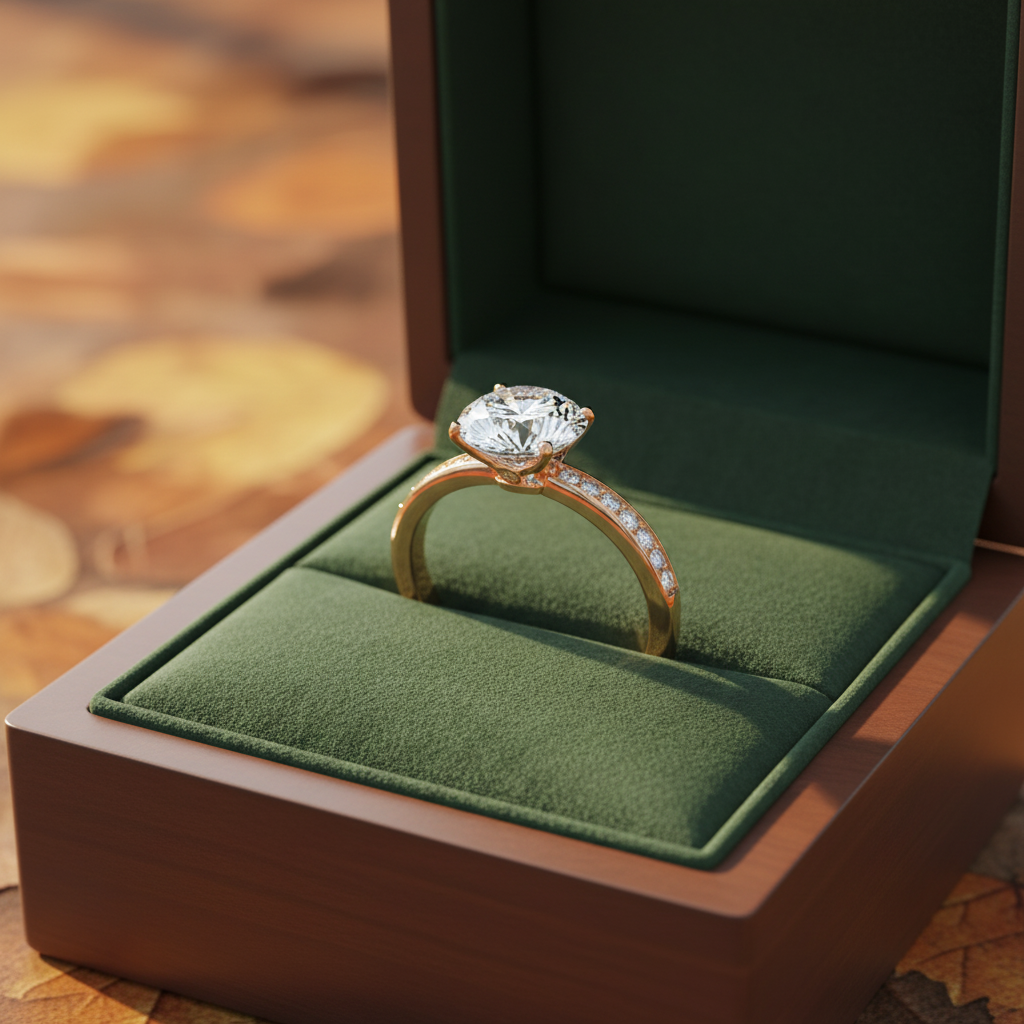 Round Moissanite Diamond 6-Prong Channel Set Wedding Ring