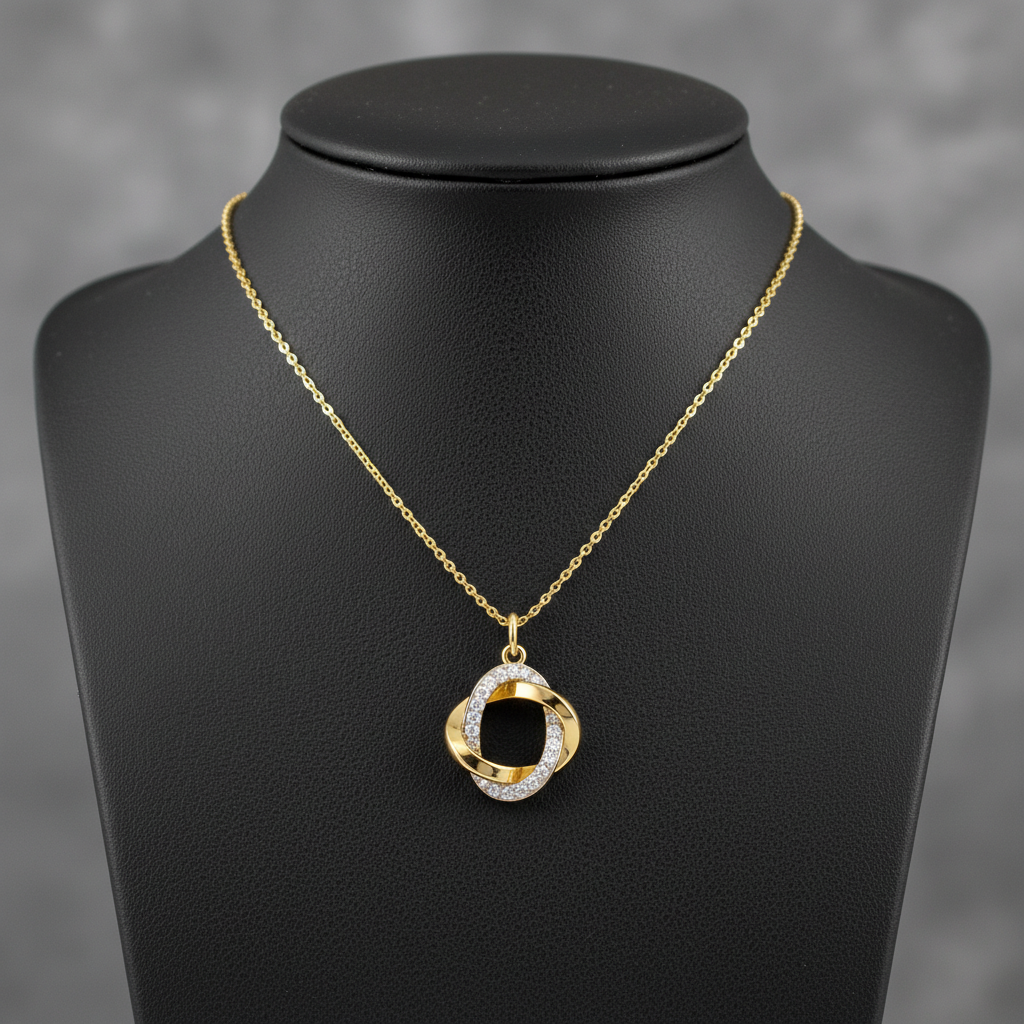 Eternal Unity Lab Grown Diamond Circle Pendant in Yellow Gold