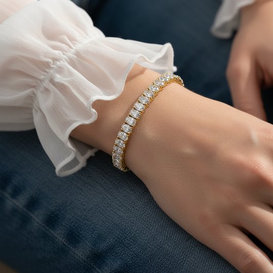 Oval Cut Lab-Grown Diamond Tennis Bracelet