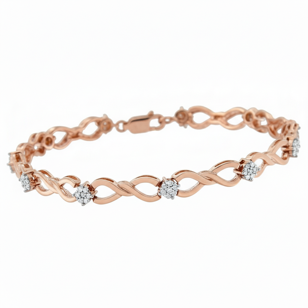 Modern Infinity Round Cut Moissanite Diamond Bracelet
