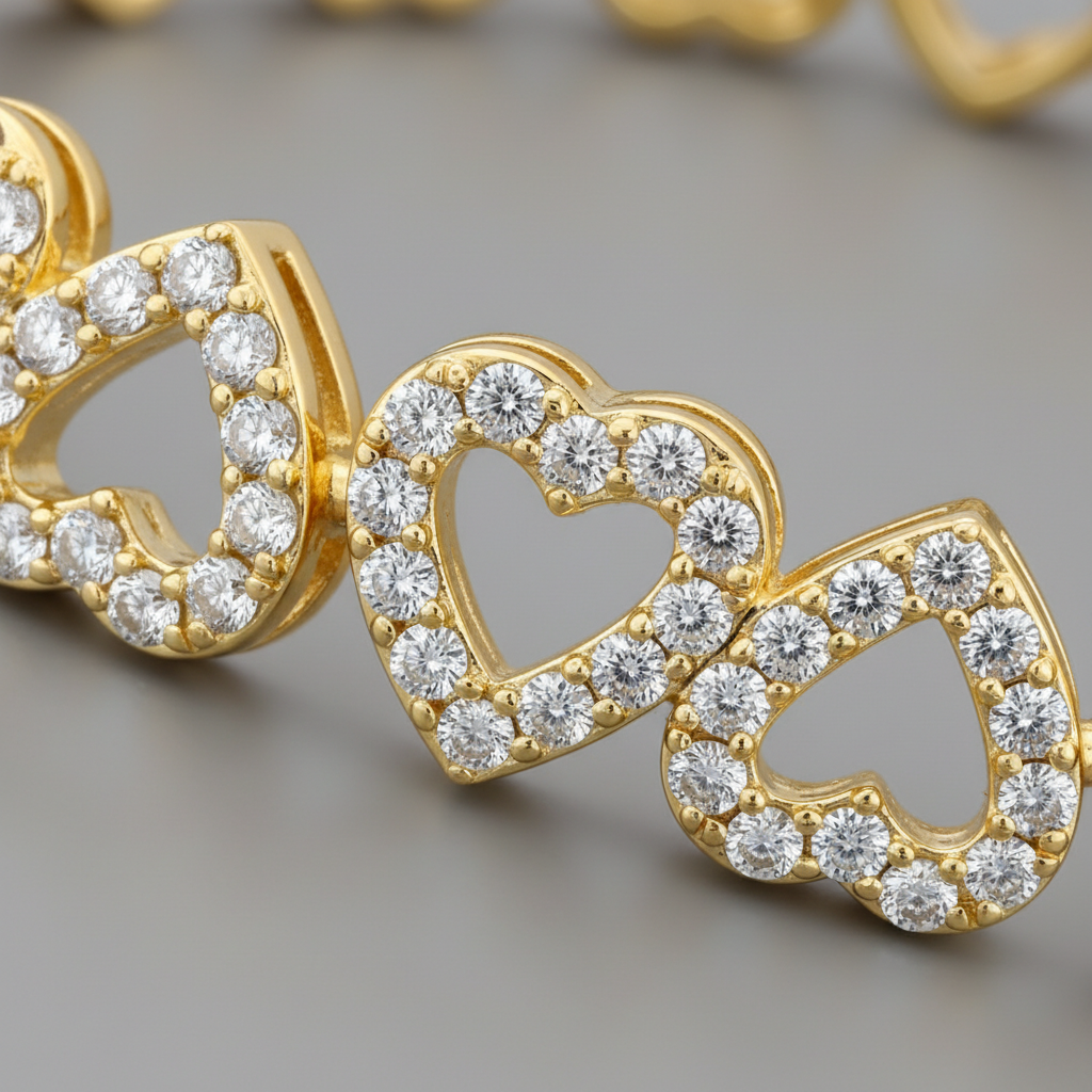 Eternal Heart Lab Grown Diamond Bracelet in Yellow Gold