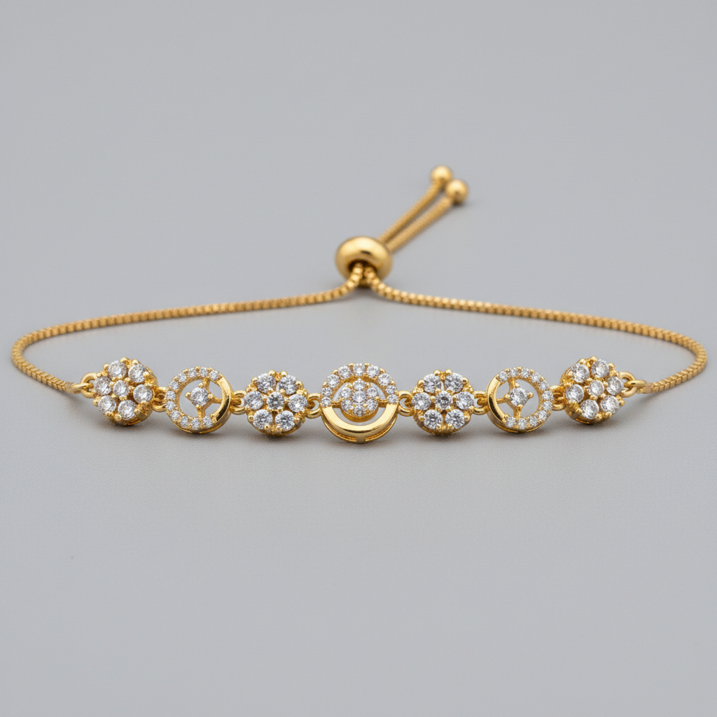 Classic Moissanite Diamond Gold Slider Bracelet