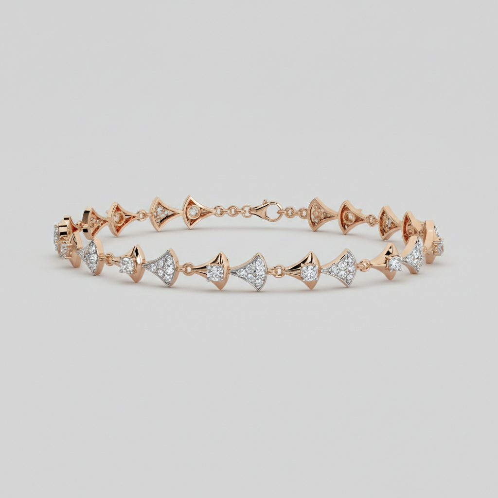 Elegant Bow Motif Lab Grown Diamond Bracelet