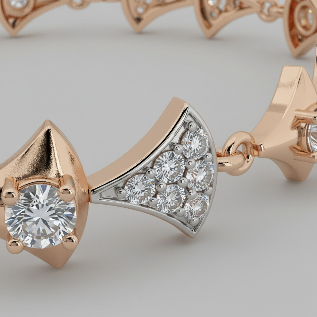 Elegant Bow Motif Lab Grown Diamond Bracelet