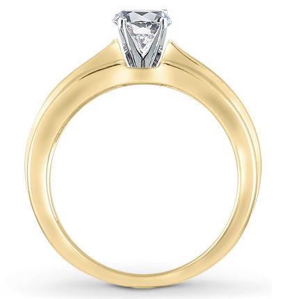 High-Polish Engagement Ring Setting 18K Yellow Gold