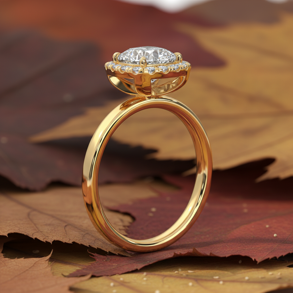 Luxury Cushion Cut Moissanite Diamond Halo Wedding Ring