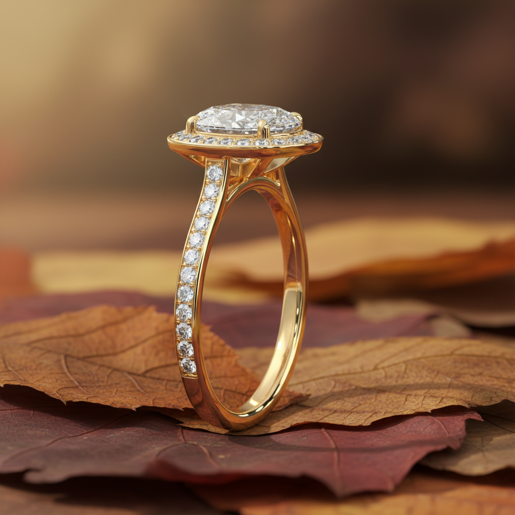 Oval Cut Moissanite Channel Setting Bridal Ring