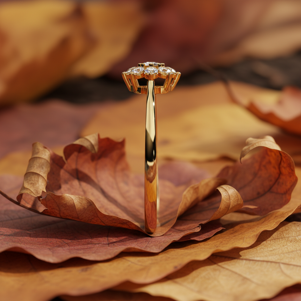 Elegant Round Cut Moissanite Diamond Ring