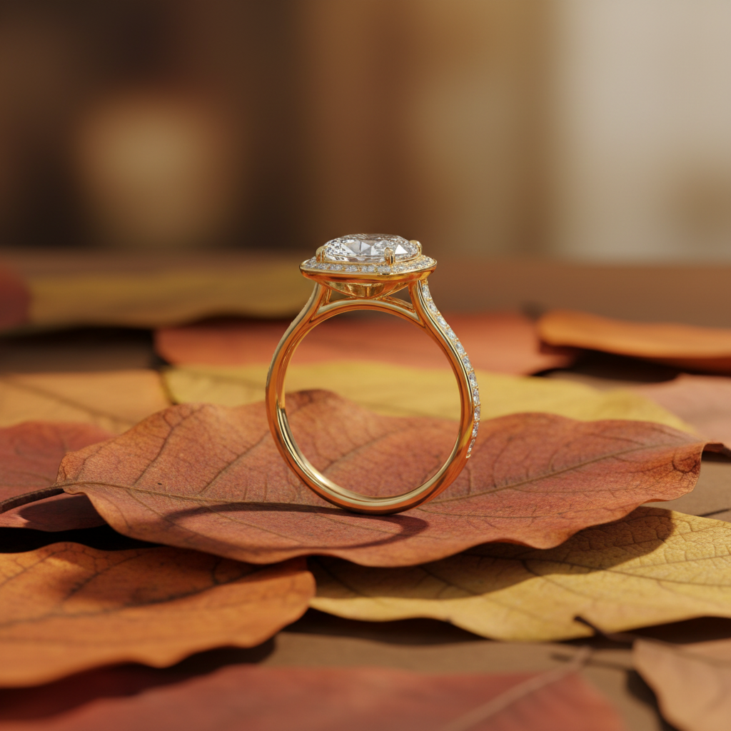 Oval Cut Moissanite Channel Setting Bridal Ring