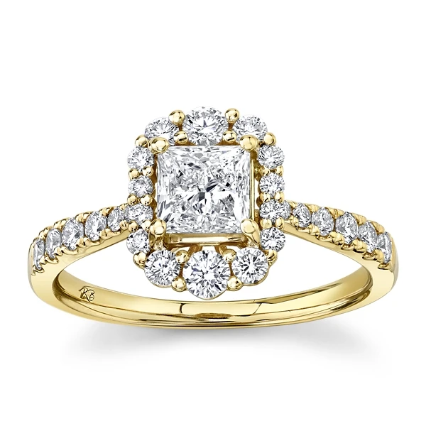 18K YELLOW GOLD DIAMOND ENGAGEMENT RING