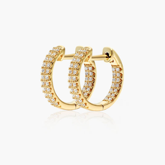 18K Yellow Gold Inside-Out Pavé Lab-Created Diamond Hoop Earrings
