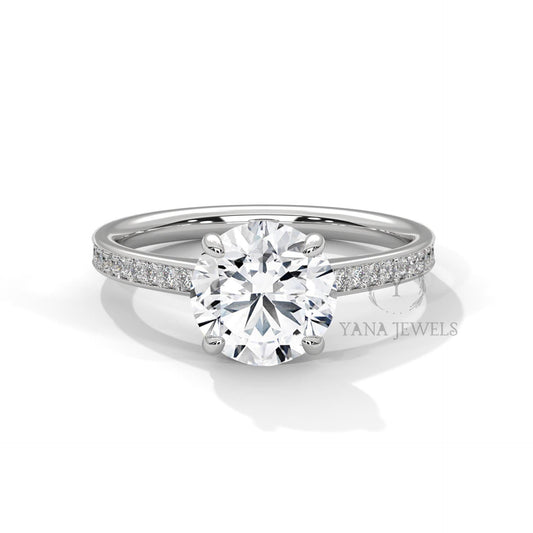 Certified 1-3 CT Round Lab Grown Diamond Solitaire Engagement Ring with IGI Certificate - Gift for Mom